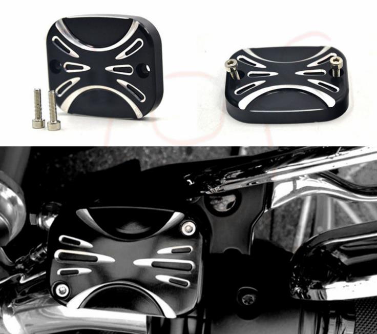 Motorcycle Front Brake Fluid Reservoir Cap Cover For Harley Touring Road King Softail Dyna Sportster XL 1200