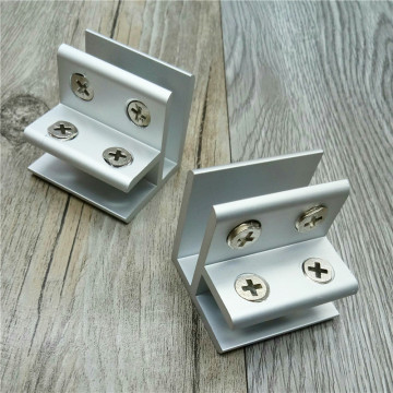 2pcs/lot Glass Clamp 10-12mm glass board Double Sides 90 Degrees L Style Aluminum Glass Clamps Shelves Support Bracket Clips