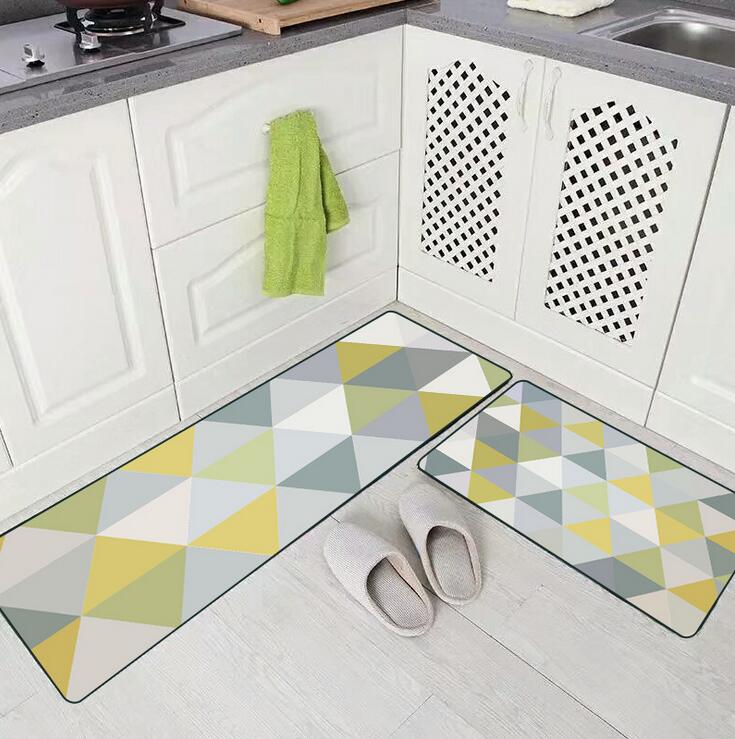 Nordic Geometric Creative Kitchen Mat Anti-Slip Bathroom Carpet Slip-Resistant Washable Entrance Door Mat Hallway Floor Area Rug