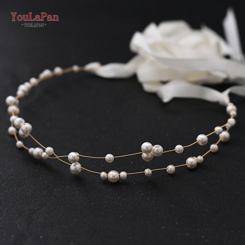 TOPQUEEN SH36 Golden Pearl Bead Belt Girls Belts Cheap Dress Belts Ivory Wedding Dress Belt for Bridesmaid Waist Metal Belt