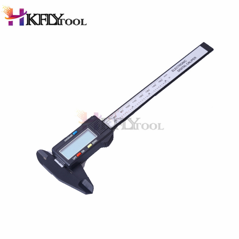 New Arrival 150mm 6 inch LCD Digital Electronic Carbon Fiber Vernier Caliper Gauge Micrometer Measuring Tool