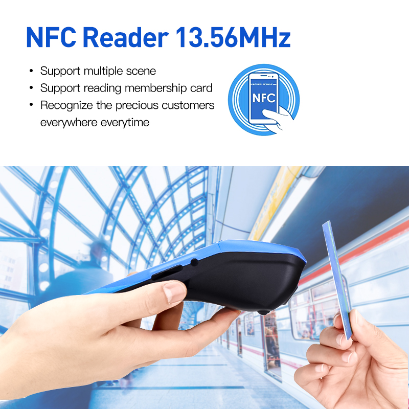 Android 6.0 NFC PDA POS Receipt Bluetooth 58mm Printer PDA Thermal 58mm Scan Barcode by Camera POS Handheld 3G PDA