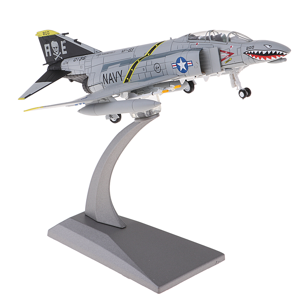 1/100 Die Cast American F-4 Fighter Aircraft Plane Toys W/ Metal Display Stand