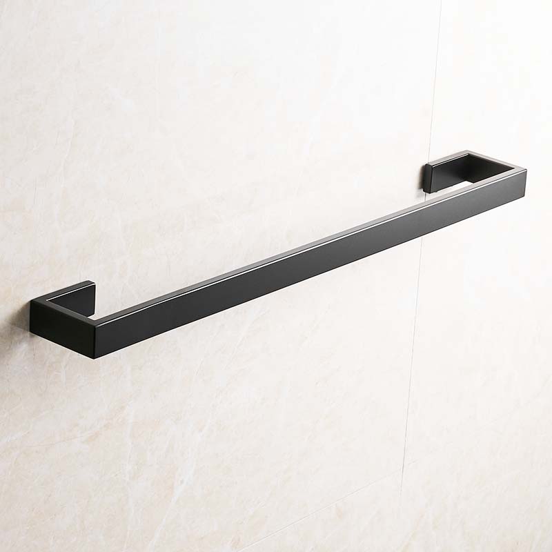 FLG 304 Stainless Steel Black Bathroom Accessories Set Towel Bar Robe hook Paper Holder Wall Mounted Bath Hardware Sets G124-4B