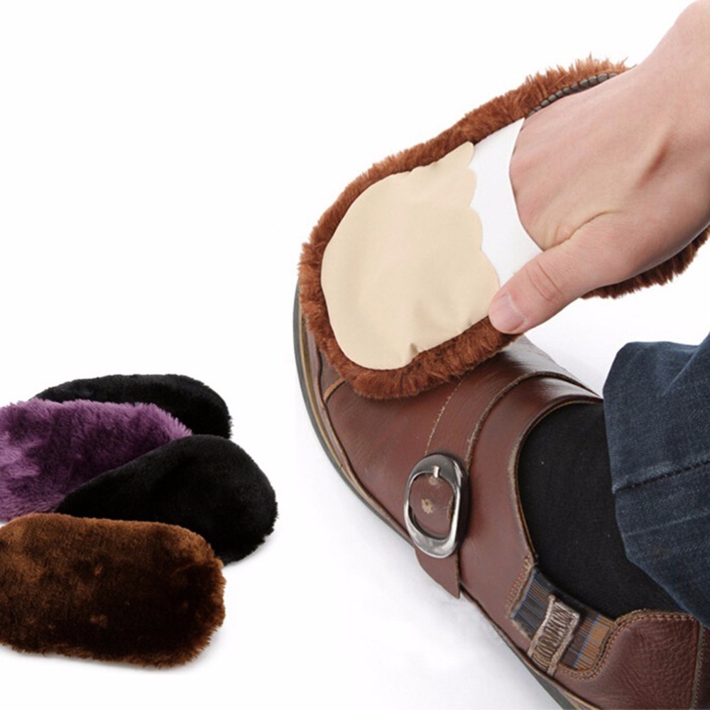 New Soft Home Use Shoes Cleaning Gloves Cloth Polishing Shoe Brush Imitation Wool Random Colors Wholesale