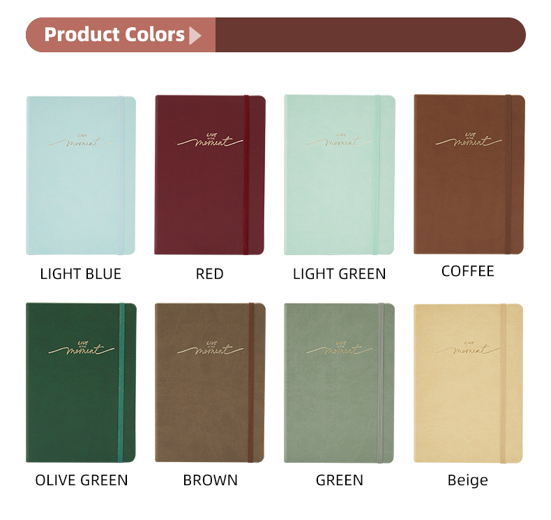 Pu hardcover notebook with elastic band11