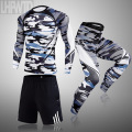 3pcs/set Mens Tracksuit Sport Suit Gym Fitness Compression Clothing Thermal underwear set Jogging Wear Exercise Workout Tights