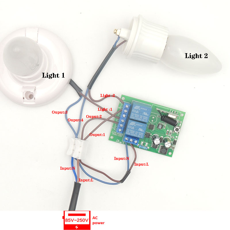 Wenqia 433MHz Garage/Gate/Motor Universal Wireless Remote Control Switch AC 110V 220V 2CH relay Receiver Module RF Transmitter