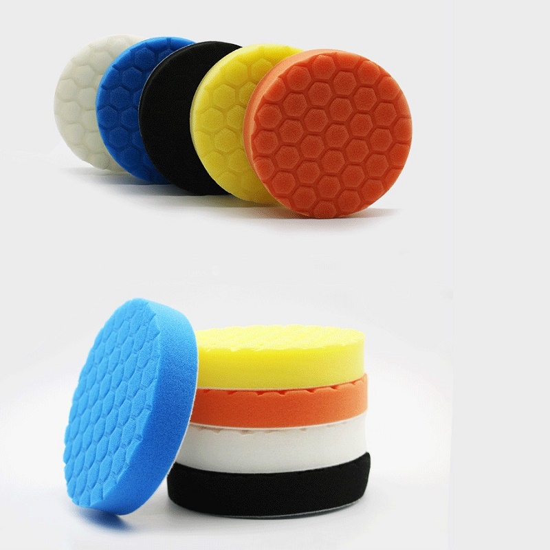 5pcs Polished pad set Sponge Disc Buffing Sponge Waxing Polishing Pad Kit Set For Car Polisher Buffer 3/4/5/6//7inches