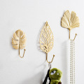 Nordic Leaf Shape Hook Creative Golden Coat Rack Adhesive Holder Wall Coat Key Hanger Free-Hole Home Wall Hanging Decoration