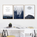 Nordic poster blue sea snow road canvas painting forest poster seascape canvas painting picture living room