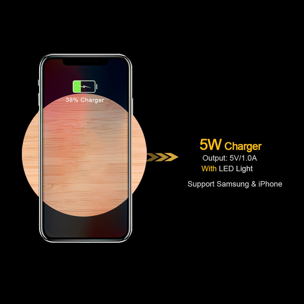 kebidu Wood Universal 5W Wireless Charging Pad For Samsung S8 S9 Fast Charging For IPhone Xs Max XR X 8 Plus QI Wireless Charger