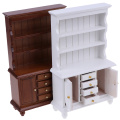 1pc 1/12 Dollhouse Miniature Furniture Multifunction Mini Wardrobe Bedroom Wood Cabinet Bookcase Bookshelf for Pretend Play Toy
