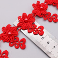 1Yard Red Flower Tassels Fringe Pearl Beaded Lace Trim Ribbon Fabric Sewing Craft Patchwork Handmade DIY for Skirt Decoration