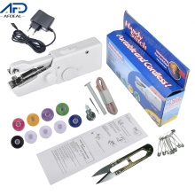 US/EU Plug Mini Electric Sewing Machine Portable Handheld Sewing Machine Stitch Set Needlework Household Sewing Tool for Fabric