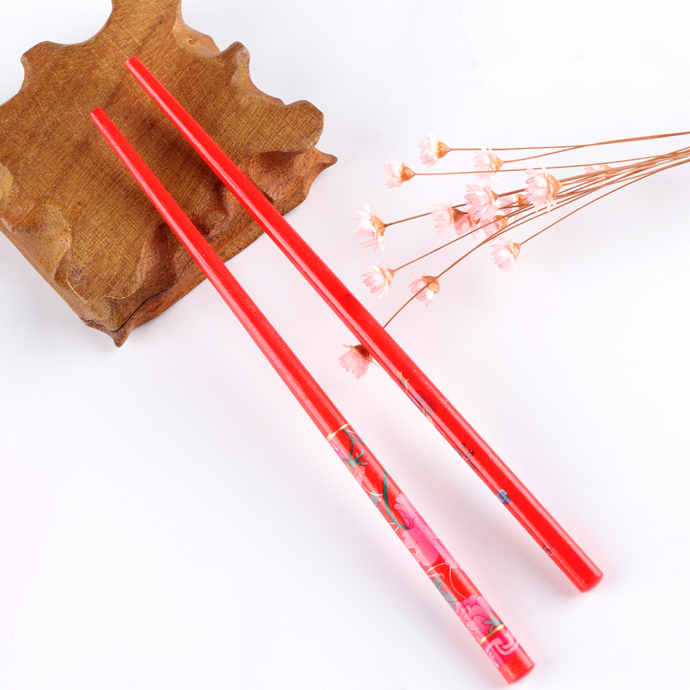 2Pcs/Set Handmade Hair stick Vintage Painting hairpin Colorful Natural wood for women Japanese hairpin Wood Chinese hair stick