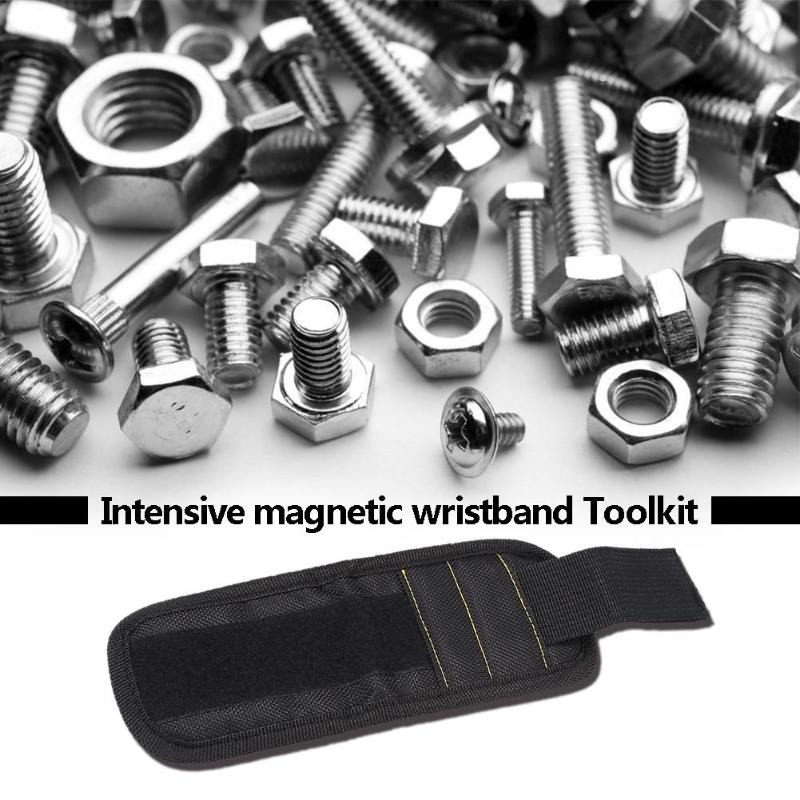 Waterproof Magnetic Wristband Tool Bag Electrician Portable Toolkit Strong Magnets Hand Bracelet for Screws Nails Drill Bits