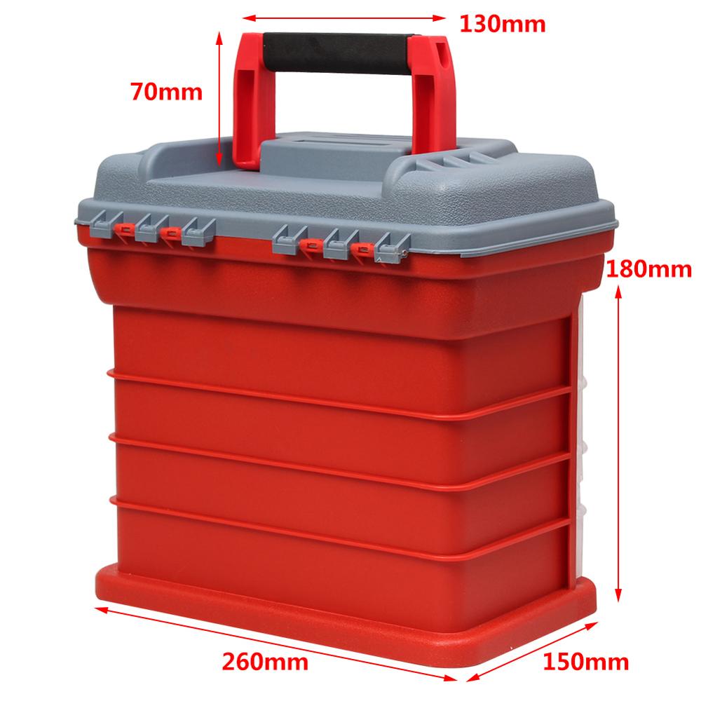 4 Layer Fishing Tackle Portable Toolbox Outdoor Tool Case Screw Hardware Plastic Storage tool Box with Handle