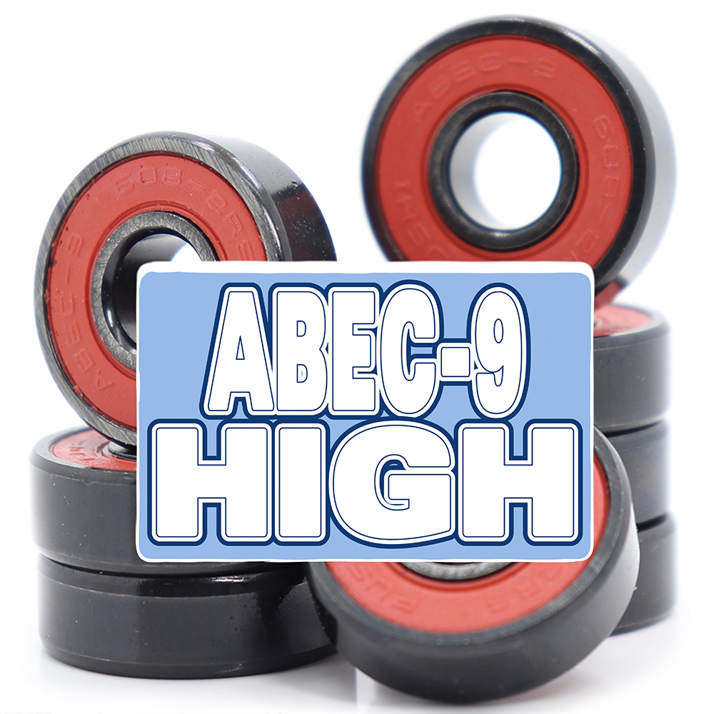 16Pcs ABEC9 608 2RS Inline Roller Skate Wheel Bearing 608 RS Anti Rust Skateboard Ball Bearings 608RS Red Sealed 8x22x7 mm Shaft