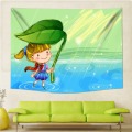 Cute Girl Happy Childhood Tapestry Wall Hanging 200x150cm Decor Cartoon Lovely Child Polyester Curtains Plus Long Table Cover
