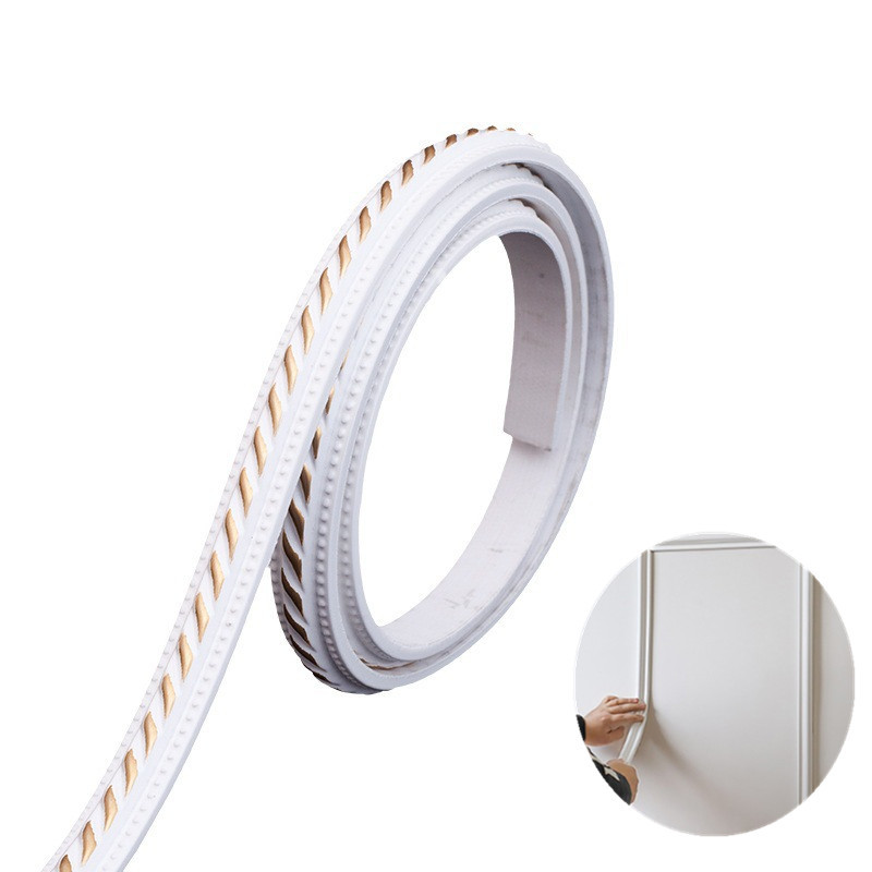 5M PVC self-adhesive Skirting Plaster line Waterproof soft Wall Sticker For Door Mirror Frame TV Background ceiling Home Decor