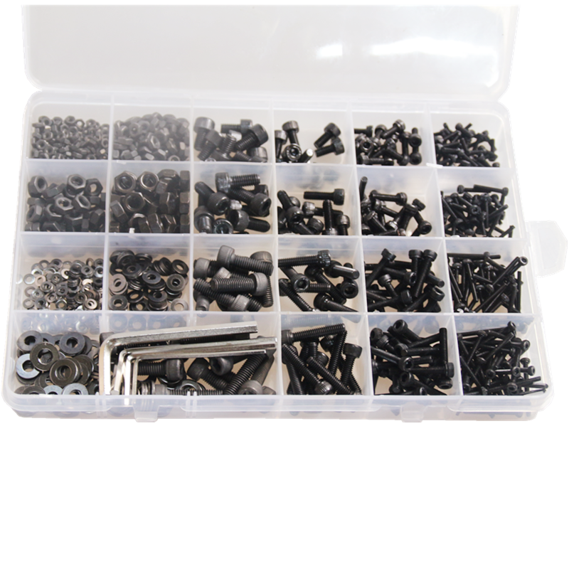 1060pcs M2 M3 M5 M4 Hex Socket Screw Set Carbon Steel Flat Round Cap Head Screws Bolts and Nuts Assortment Kit with Storage Box