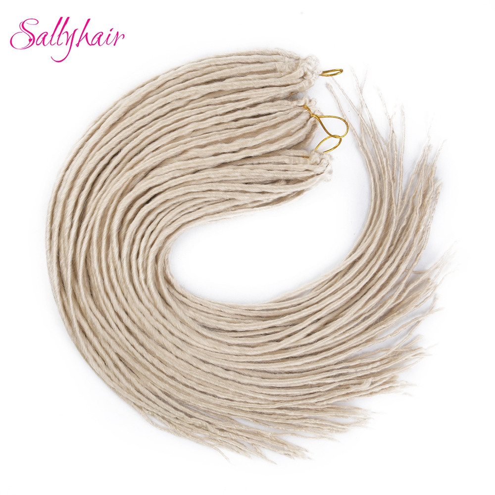 Sallyhair Dreadlocks 12Strands/pack 20inch 100gram Synthetic Braiding Hair Extensions Crochet Braids Hair White Blonde Grey