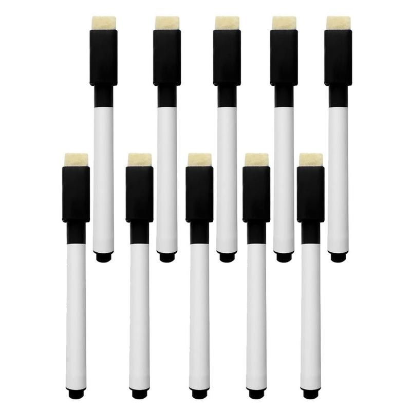 10PCS/Lot Coloured Ink Whiteboard Marker Pen Set With Pen Gift Children Marker Eraser Marker Stationery Kids Pen Erasable P3O0