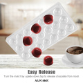 21 Cavity Half-Ball Shape Chocolate Mould Candy Polycarbonate Form Tray Plastic Pudding for Baking Pastry Making Tools Bakeware