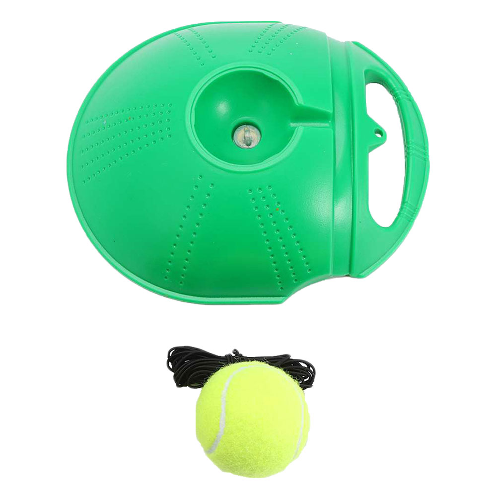 Single Tennis Rebound Ball Trainer Self-study Practice Base with 2 Ball Exercise Sport Sparring Device Tennis Training Equipment