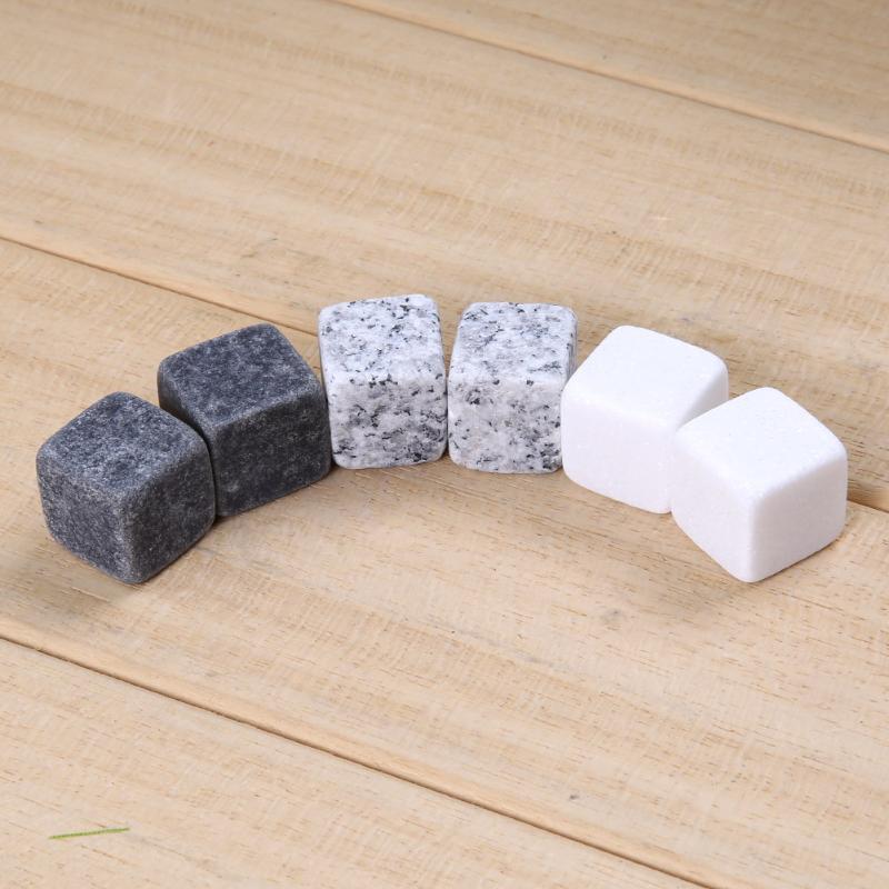 6PCS 100% Natural Whiskey Stones Sipping Ice Mold Whisky Stone Whisky Rock Cooler Wedding Gift Favor Christmas Bar