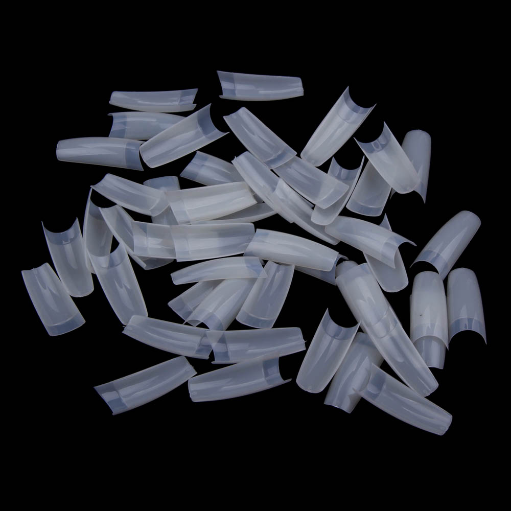 500Pcs/Bag Artificial False Nails Tips Natural/White/Clear Nail Capsule Fake Fingernails Acrylic Nails Coffin Tips Manicure Tool