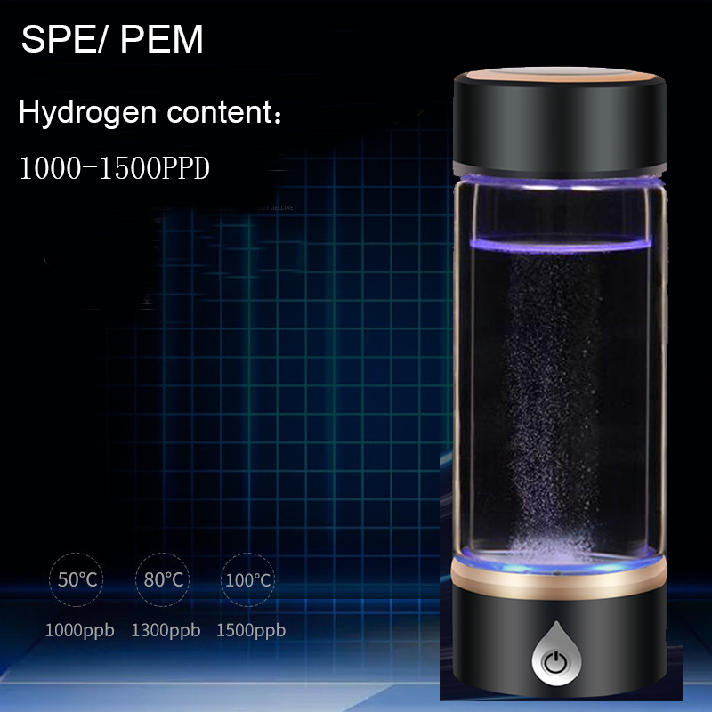 SPE/ PEM Rich Hydrogen Water Generator Electrolysis Energy Hydrogen-rich Antioxidant ORP H2 Water Ionizer PP Healthy Bottle cup