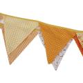 12pcs Yellow Series Cotton Fabric Bunting Pennant Flag Banner Garland For Wedding/Birthday/Baby Show Party Decorative Accessory