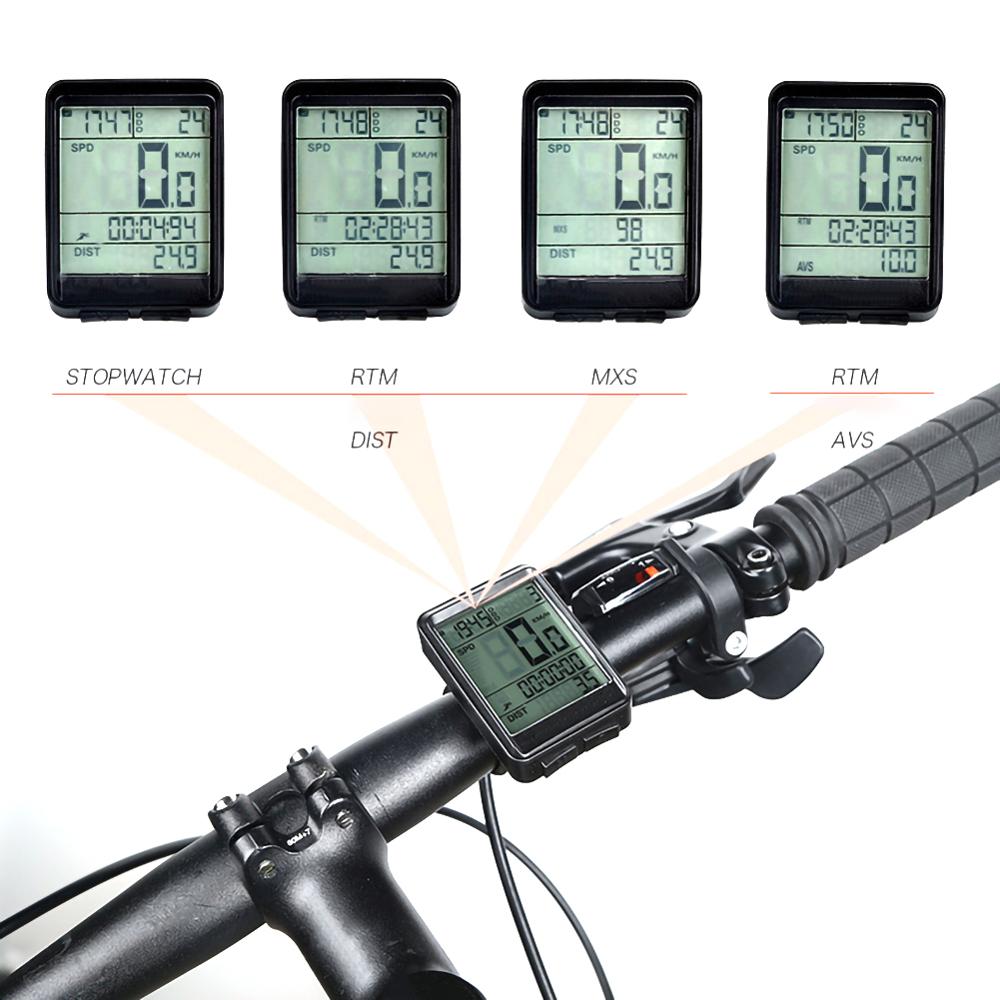 Waterproof Bicycle Computer Wireless MTB Bike Cycling Odometer Stopwatch Bicycle Speedometer Watch LED Digital Rate