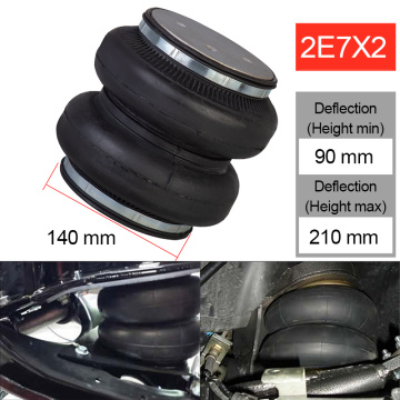 2E7X2 Air ride suspension Double convolute rubber air spring/air bag shock absorber Max Height 210mm