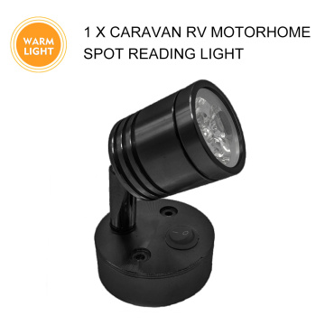 12V RV Camper LED Interior Reading Light 3W Warm Wall Lamp Adjustable SpotLight RV Camper Accessories For Car Boat Motorhome