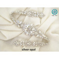 (1PC) Wedding belt silver rhinestone applique rose gold bridal crystal beaded applique iron on for wedding dresses WDD0919