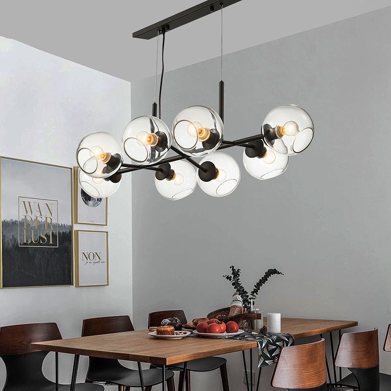 Design Nordic Glass Ball Pendant Lights for Living Room dining room Bar Loft Black Gold Hanging Light bedroom light Fixtures