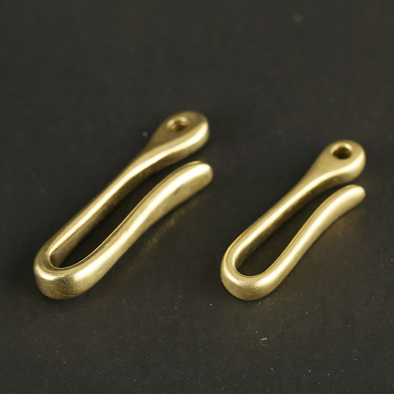 Brass Keychain Buckle Waist Belt Clip Fob Anti-lost Hook Men Car U-shape Key Chain Keyring Holder Vintage Copper DIY Accessories