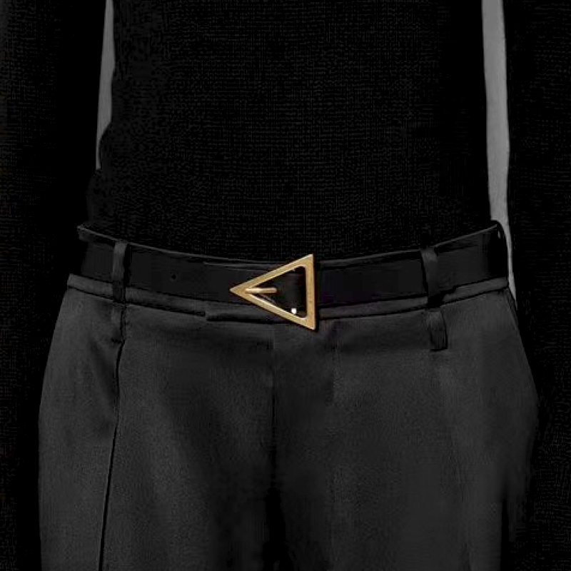 Luxury designer belts for women genuine leather belt gold triangle buckle ladies waist black ceinture femme waistband 2020 cinto