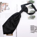35*12cm Men Vintage Black Winered Paisley Wedding Party Cravat Ascot Scrunch Self British Style Silk Neck Tie