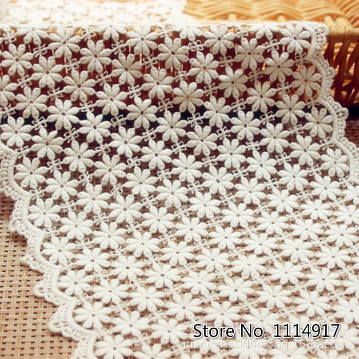 Exquisite Wide Cotton Water-soluble Emboridered Lace Trim ,Lace Accessories DIY Handmade Material Wedding Decoration 3Yds/lot