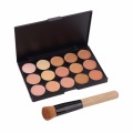 Fashion Full Makeup Set Kit 15 Colors Face Makeup Concealer Palette + Wood Handle Flat Angled Brush