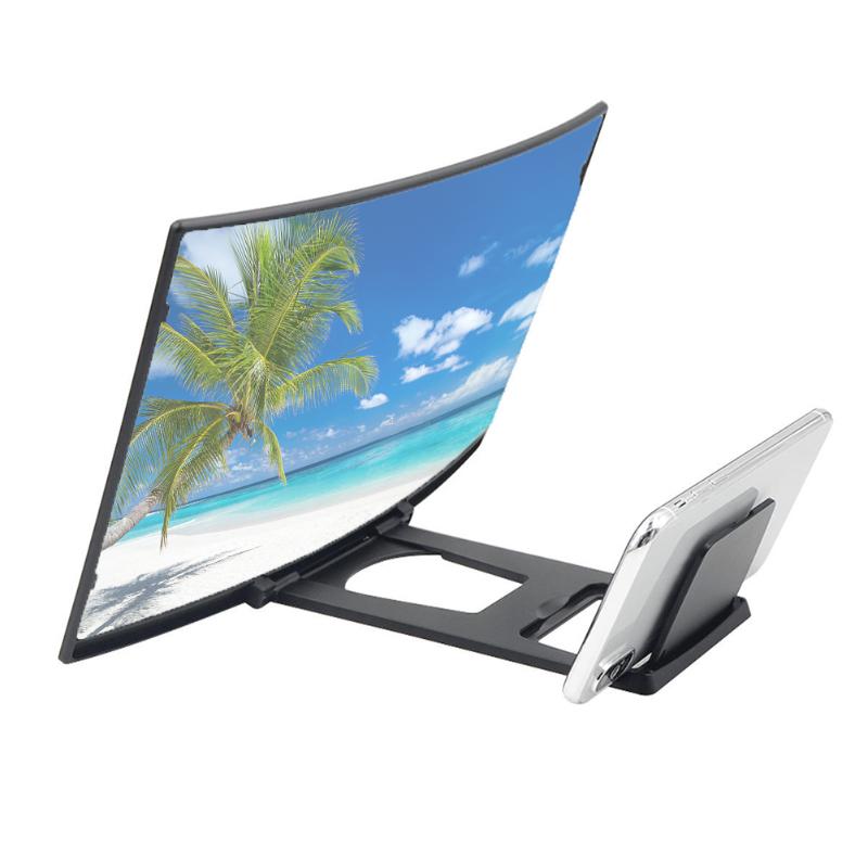 Mobile Phone Curved Screen Amplifier HD 3D Video Mobile Phone Magnifying Glass Stand Bracket Phone Foldable Holder