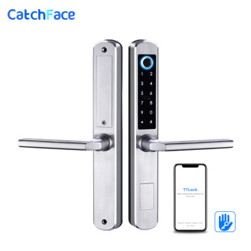 Waterproof Outdoor Gate Lock Fingerprint Lock APP RFID Code Keyless Smart Lock Electronic Door Lock for Aluminum Door/Iron Gate