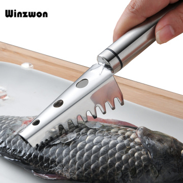 1Pcs Stainless Steel Fishing Knife Fish Scaler Skin Remover Cleaner Fish Scraper Fish Cleaning Tools Kitchen Seafood Tool