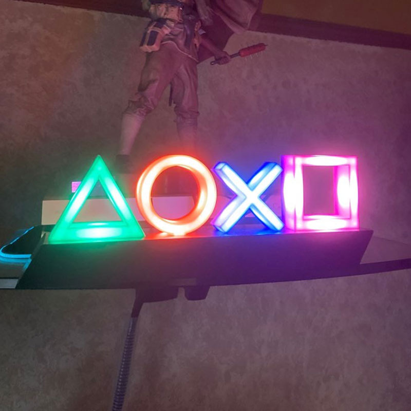 For PS4 Game Icon Lamp Neon Sign Sound Control Decorative Lamp Colorful Lights Game Lampstand LED Light Bar Club KTV Wall Decor