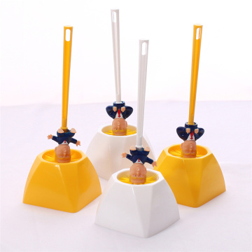 Creative Trump Toilet Brush Holder Donald Trump Toilet Brush Head Silicone Bathroom WC Cleaning Brushes Set Statues Yellow Brush