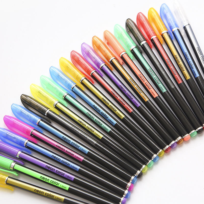 48/36/24 Colors Gel Pen Set Glitter Gel Pen Highlighter Pen For Writing Drawing Doodling Art Markers School Stationery